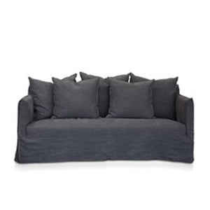 Como Linen Charcoal Sofa Cover