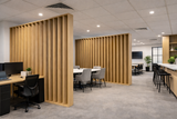 Architectural Angled Laminex Slat Feature Wall – Custom Made