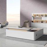 Axiom Executive Desk Right Return – White with LED light