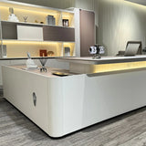 Axiom Executive Desk Right Return – White with LED light
