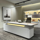 Axiom Executive Desk Right Return – White with LED light
