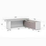 Axiom Executive Desk Right Return – White with LED light