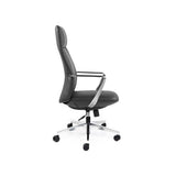 Modern executive office chair with high back leather upholstery