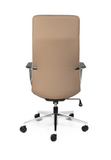 High back tan leather office seating for executive workspaces