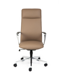 Premium tan leather executive chair for modern commercial office interiors