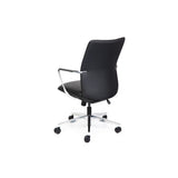 Modern executive office chair with polished alloy arms