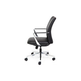 Black leather boardroom chair for commercial office interiors