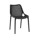 Black chair with a modern design on a white background