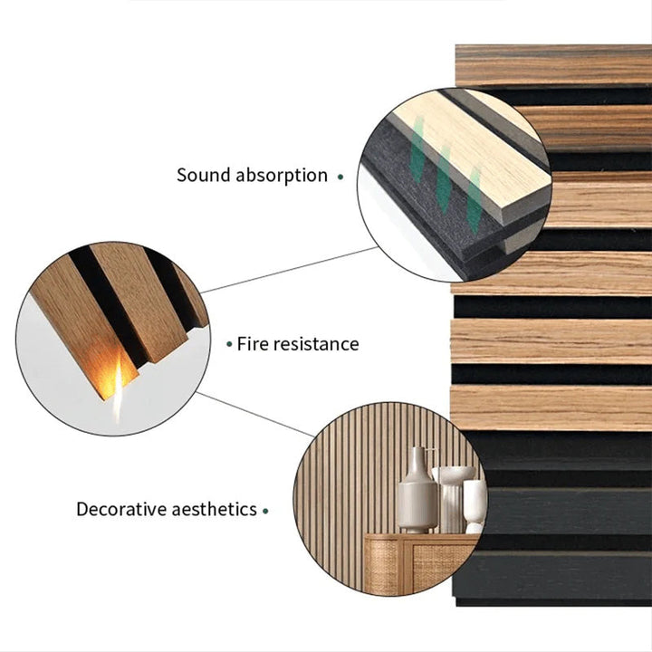 AcoustiOak Linear Feature Panel 2400mm | Acoustic Timber Slat Wall