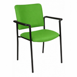 Lazer 40 Straight Armchair chrome frame office chair green fabric
