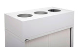 White GO office planter box showing plant pot cut-outs