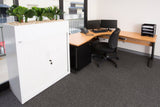White GO office planter box displayed on compatible office storage