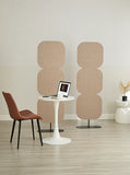 Totem fabric acoustic screen divider used in contemporary commercial office