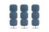 Totem acoustic panel divider set forming flexible office layout zones