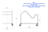 Apollo chair trolley line drawing with storage trolley dimensions