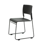 Sled base stacking chair side view for training room seating