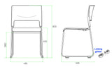 Apollo chair line drawing with stacking chair dimensions