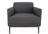 Office lounge chair with aluminium legs and soft PU upholstery