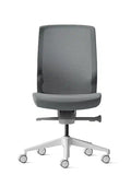 Aveya white frame office chair without arms front view