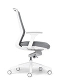 Aveya white frame mesh office chair side view for task desks