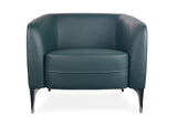 Liso 1 Seater Lounge in forest green commercial-grade PU leather, front view