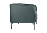 Liso 1 Seater Lounge side profile with black anodised aluminium feet