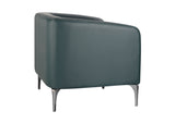 Liso forest green single-seater lounge shown from the rear angle