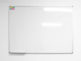 Rapidline magnetic wall whiteboard with silver aluminium frame and marker tray