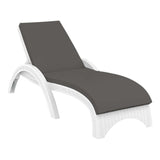 Siesta Fiji white sun lounger with dark grey cushion