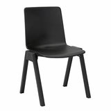 Academy Stacking Chair black shell side view showing seat profile