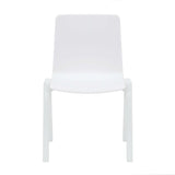 Academy Stacking Chair in white shell front angled view