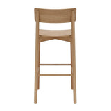 Arlo High Stool American Oak detail view of natural oak construction