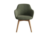 Aspen Timber 4 Leg Chair in olive fabric front angled view