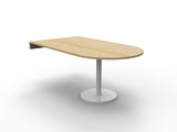 Estilo D End Table natural oak top with white disc base