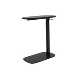 EOS Height Adjustable Side Table black melamine top with black frame