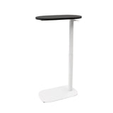 EOS Height Adjustable Side Table black melamine top with white frame