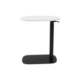 EOS Height Adjustable Side Table natural white top with black frame