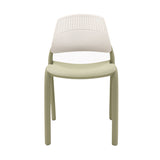 Flexi Stacking Chair with Backrest in green and white front view
