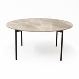 Nido Stone Large Round Coffee Table angled view showing round stone top