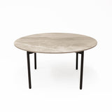 Nido Stone Medium Round Coffee Table angled view showing round stone top