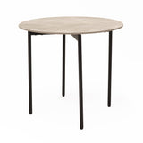 Nido Stone Side Table with Grey Carrara top and black frame
