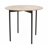 Nido Stone Side Table angled view showing round stone top