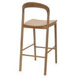 Nodo High Stool American Oak rear view showing timber back support