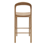 Nodo High Stool American Oak detail view of natural oak construction