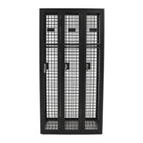 Steel Mesh 3 Door Locker front view in graphite ripple finish