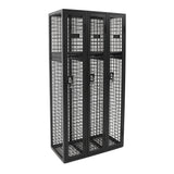 Steel Mesh 3 Door Locker angled view showing mesh doors