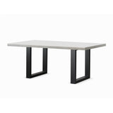 Apollo Black 1800 Faux White Marble Dining Table