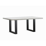 Apollo Black 1800 Faux White Marble Dining Table