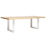 Apollo White 1800 Natural Elm Dining Table