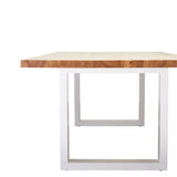 Apollo White 1800 Natural Elm Dining Table